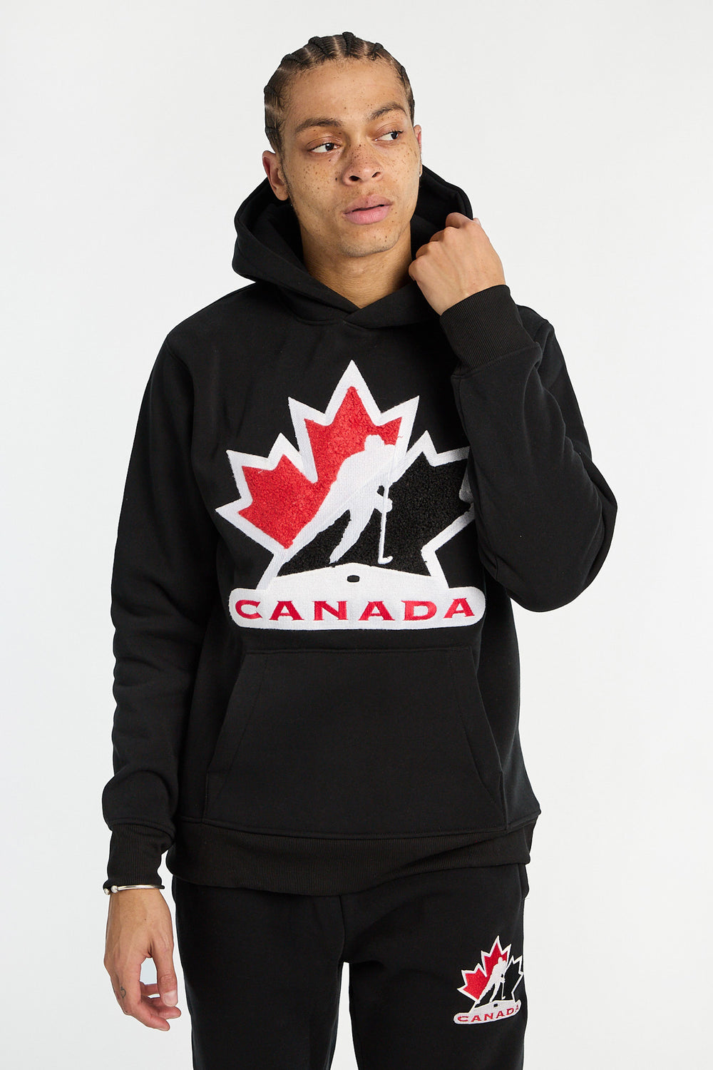 Mens Team Canada Hockey Chenille Logo Hoodie Mens Team Canada Hockey Chenille Logo Hoodie