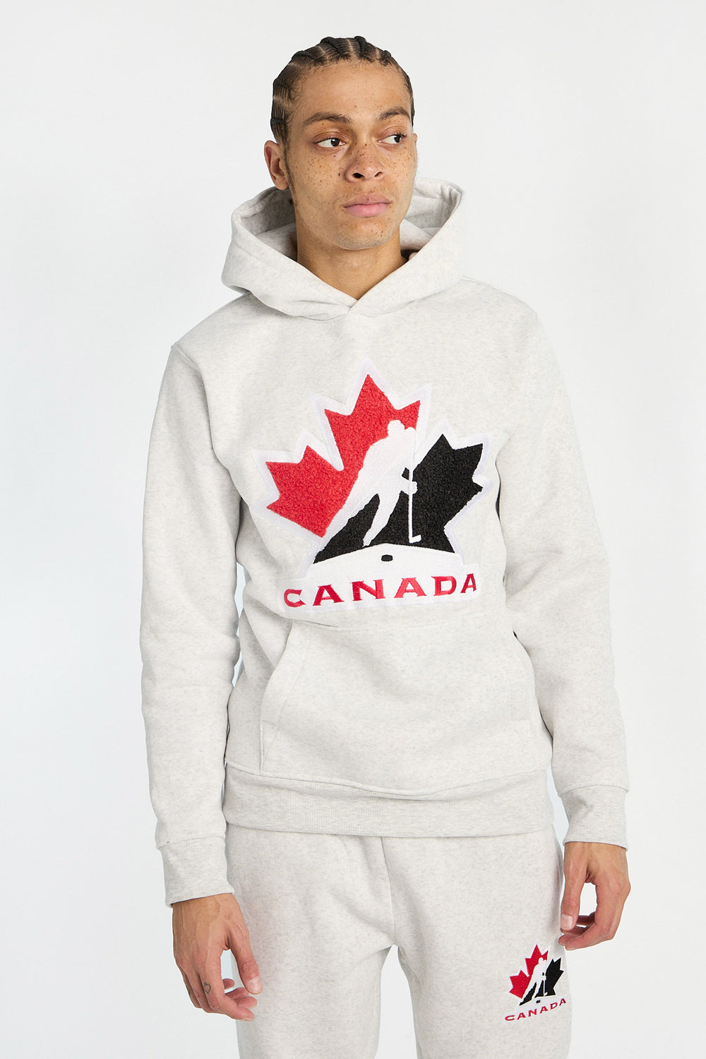 Haut à capuchon logo chenille Team Canada Hockey homme Haut à capuchon logo chenille Team Canada Hockey homme