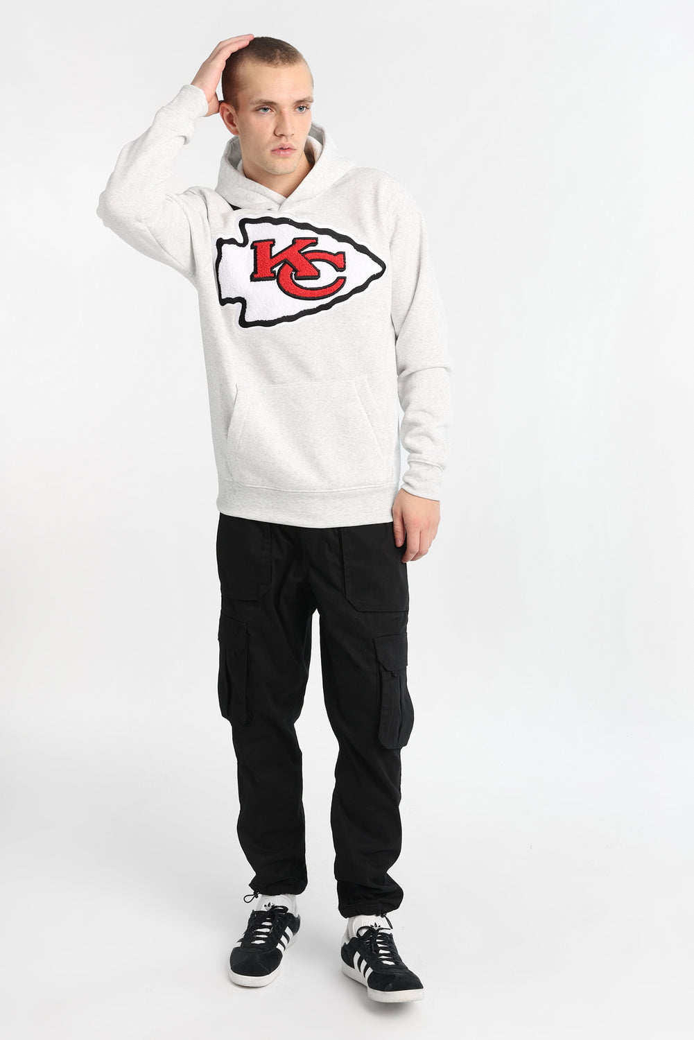 Haut à capuchon logo chenille Kansas City Chiefs Haut à capuchon logo chenille Kansas City Chiefs