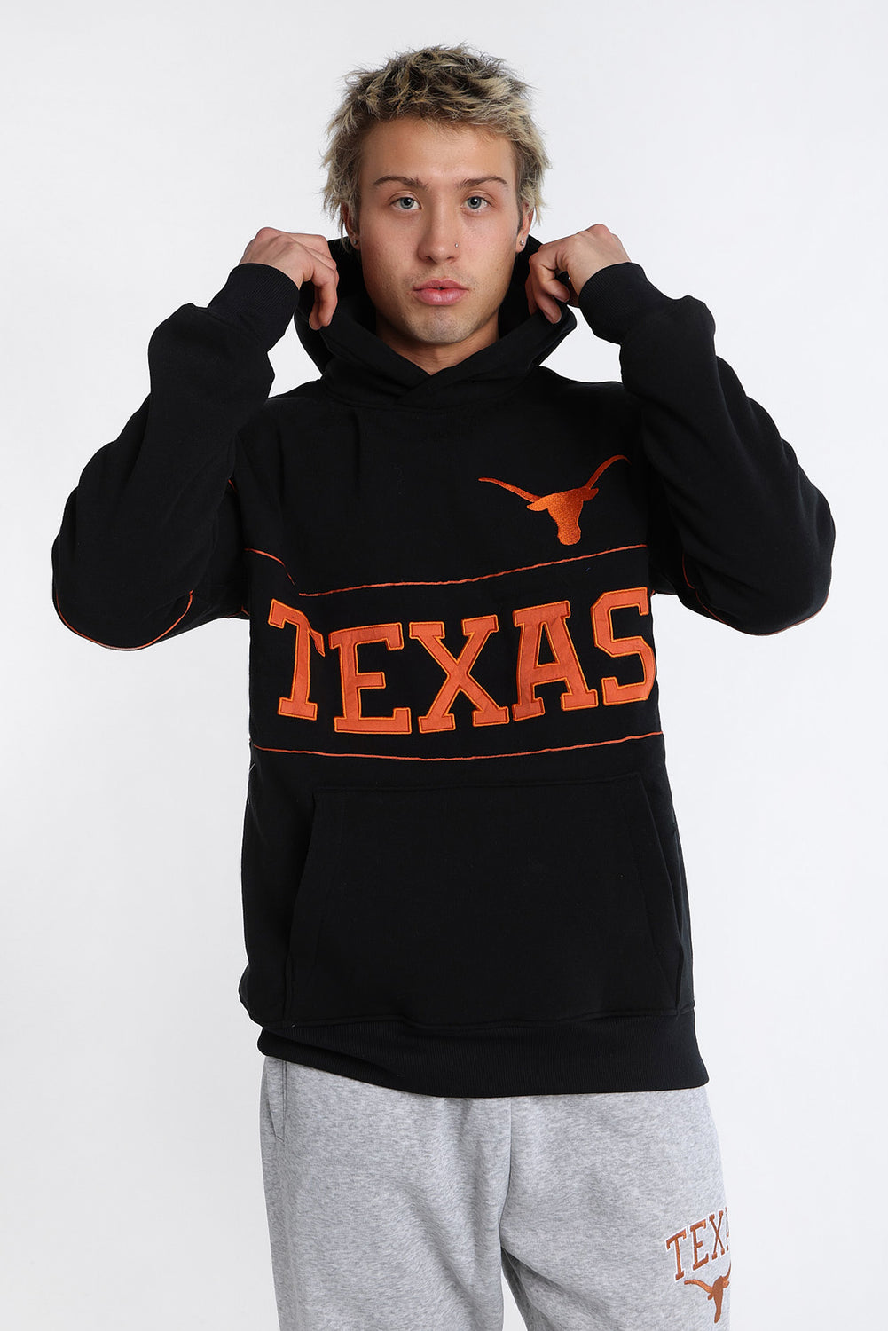 Texas Longhorns Embroidered Panel Hoodie Texas Longhorns Embroidered Panel Hoodie