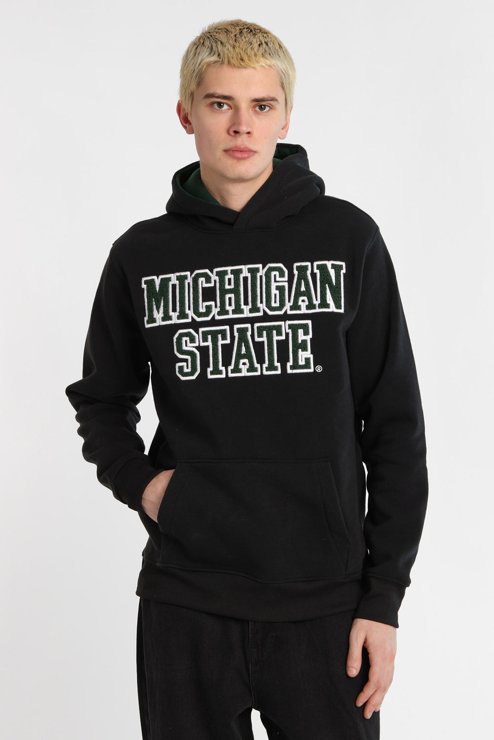Haut à capuchon logo chenille Michigan State Spartans Haut à capuchon logo chenille Michigan State Spartans