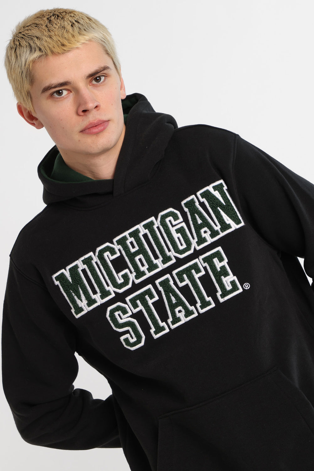 Haut à capuchon logo chenille Michigan State Spartans Haut à capuchon logo chenille Michigan State Spartans