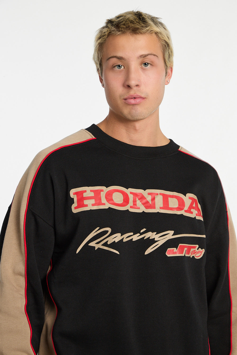 Sweatshirt surdimensionné bicolore Honda Racing homme Sweatshirt surdimensionné bicolore Honda Racing homme