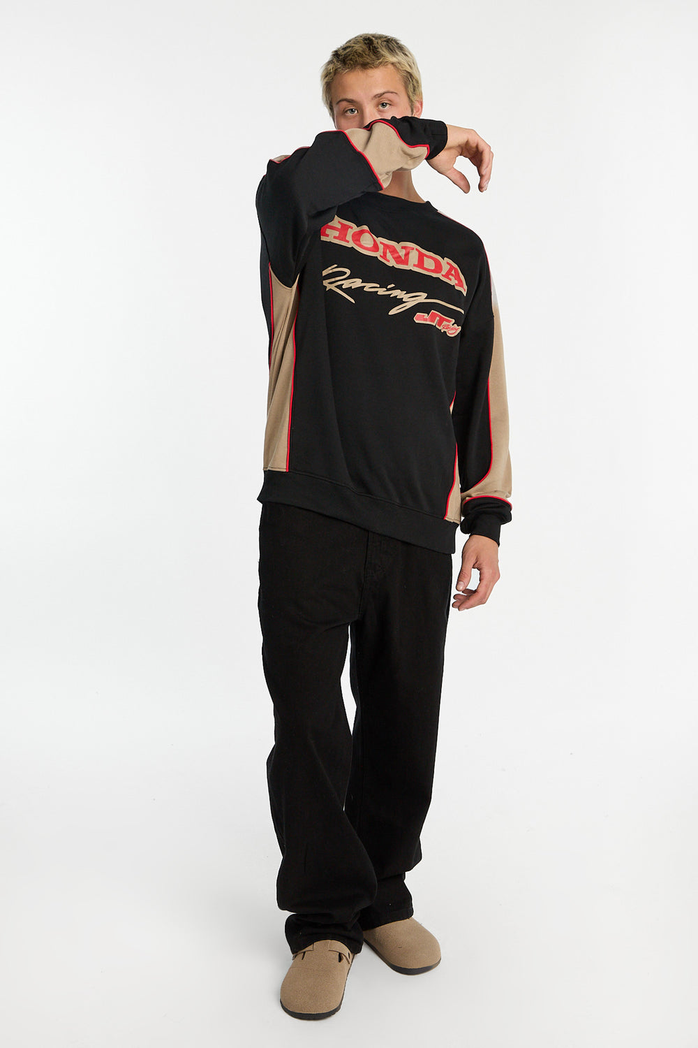 Sweatshirt surdimensionné bicolore Honda Racing homme Sweatshirt surdimensionné bicolore Honda Racing homme