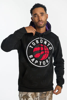 Haut à capuchon imprimé ton sur ton et logo chenille Toronto Raptors homme