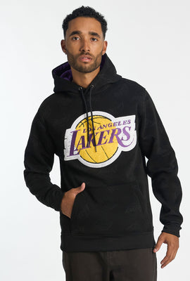 Haut à capuchon imprimé ton sur ton et logo chenille LA Lakers homme