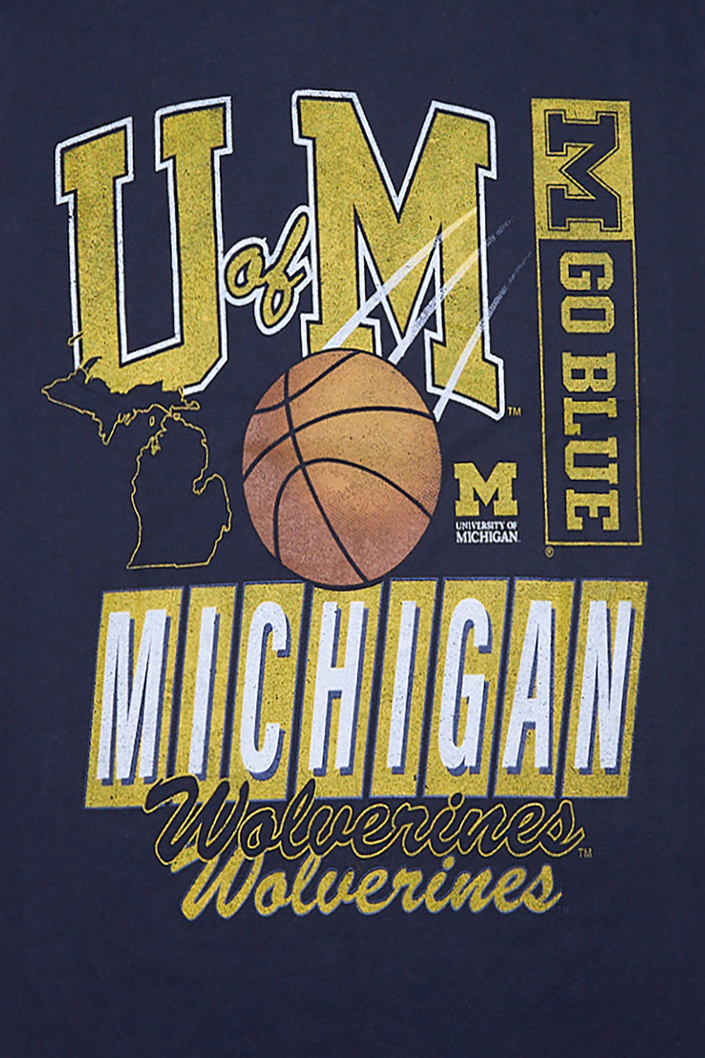 T-shirt imprimé Michigan Wolverines Basketball homme T-shirt imprimé Michigan Wolverines Basketball homme