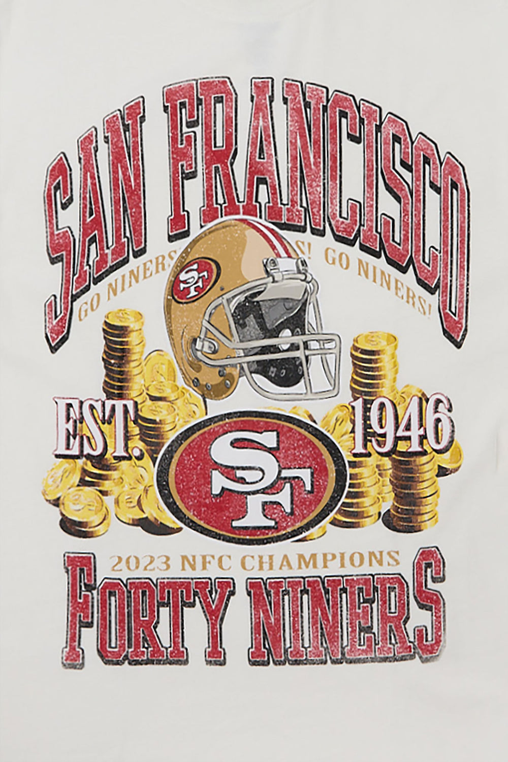 Mens San Franciso Forty Niners Graphic Oversized Tee Mens San Franciso Forty Niners Graphic Oversized Tee