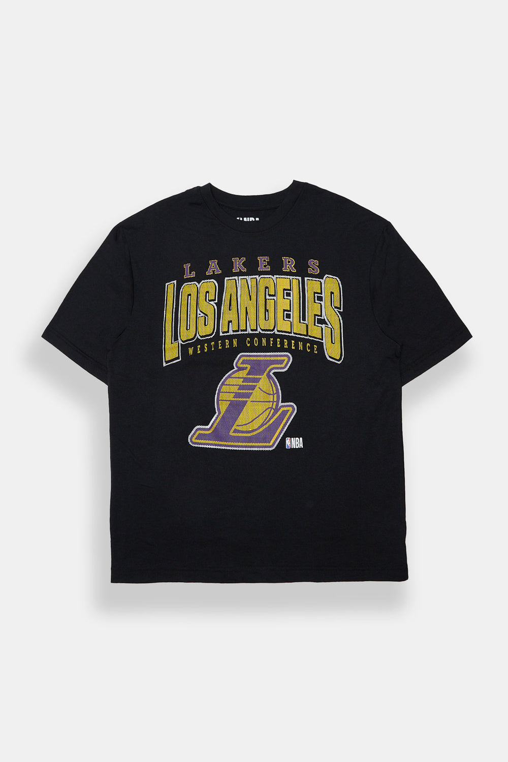 Mens LA Lakers Mesh Printed Oversized Tee Mens LA Lakers Mesh Printed Oversized Tee