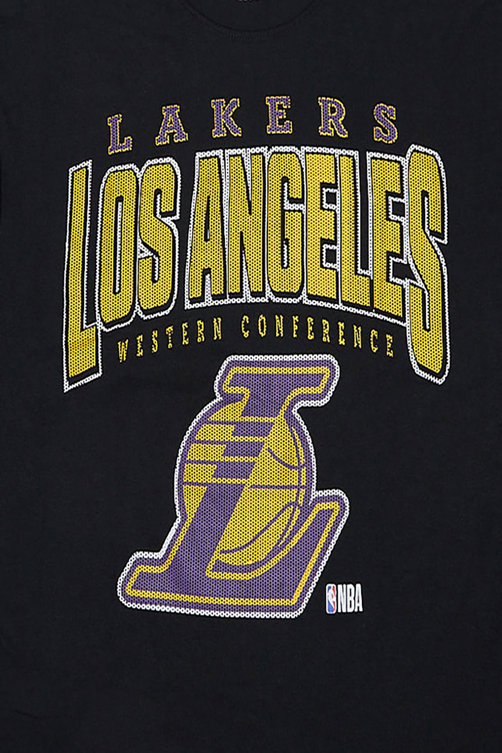 Mens LA Lakers Mesh Printed Oversized Tee Mens LA Lakers Mesh Printed Oversized Tee