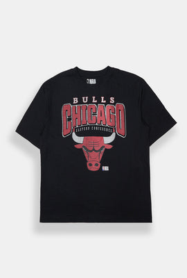 T-shirt surdimensionné imprimé à effet maille Chicago Bulls homme