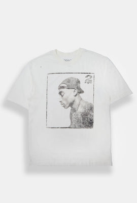 Mens 2Pac Portrait Graphic Oversized Tee