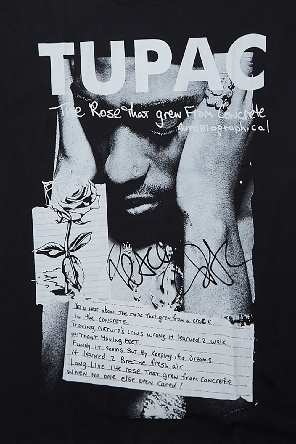 Mens Tupac The Rose That Grew From Concrete Oversized Tee Mens Tupac The Rose That Grew From Concrete Oversized Tee