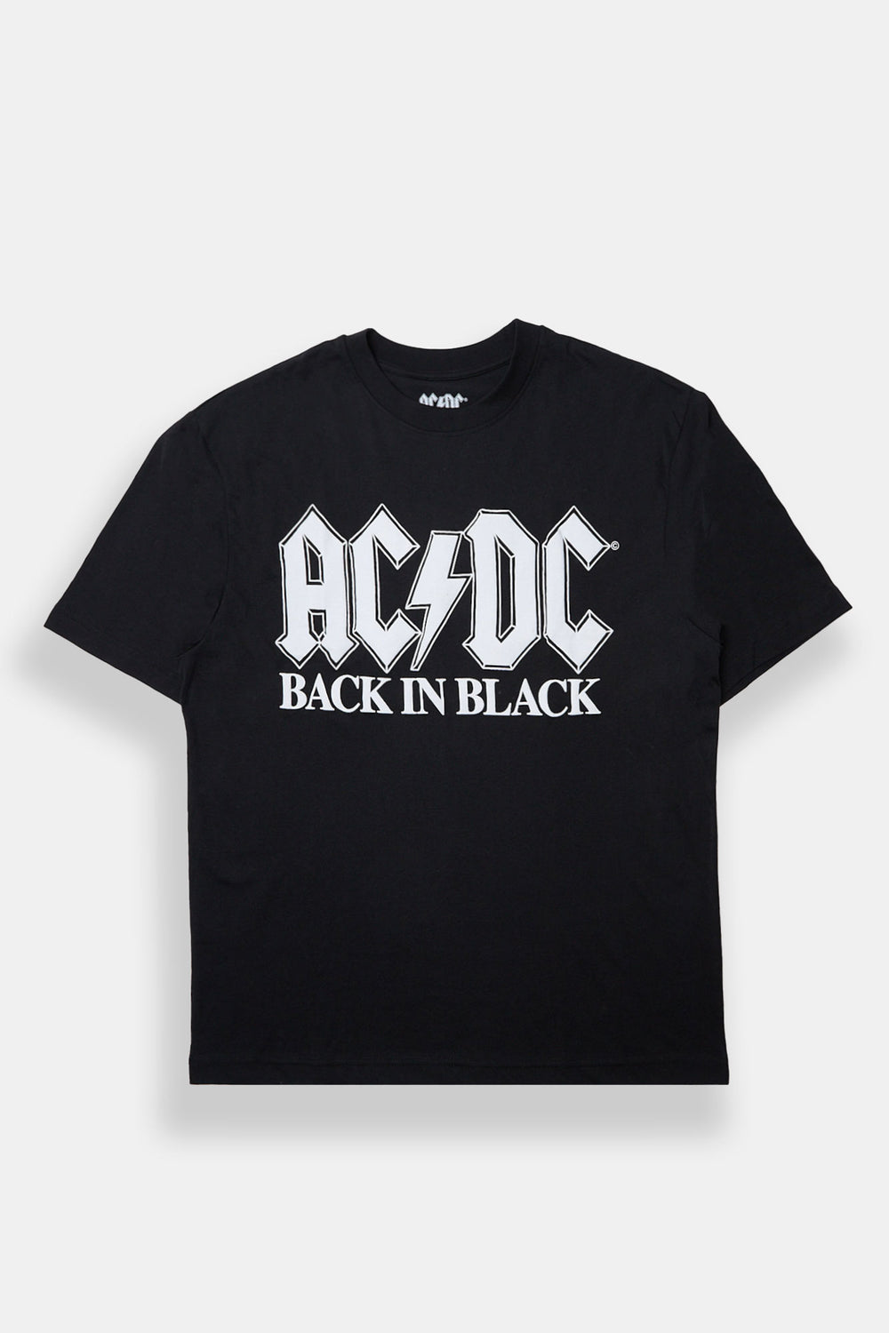 Mens AC/DC Back In Black Graphic Oversized Tee Mens AC/DC Back In Black Graphic Oversized Tee