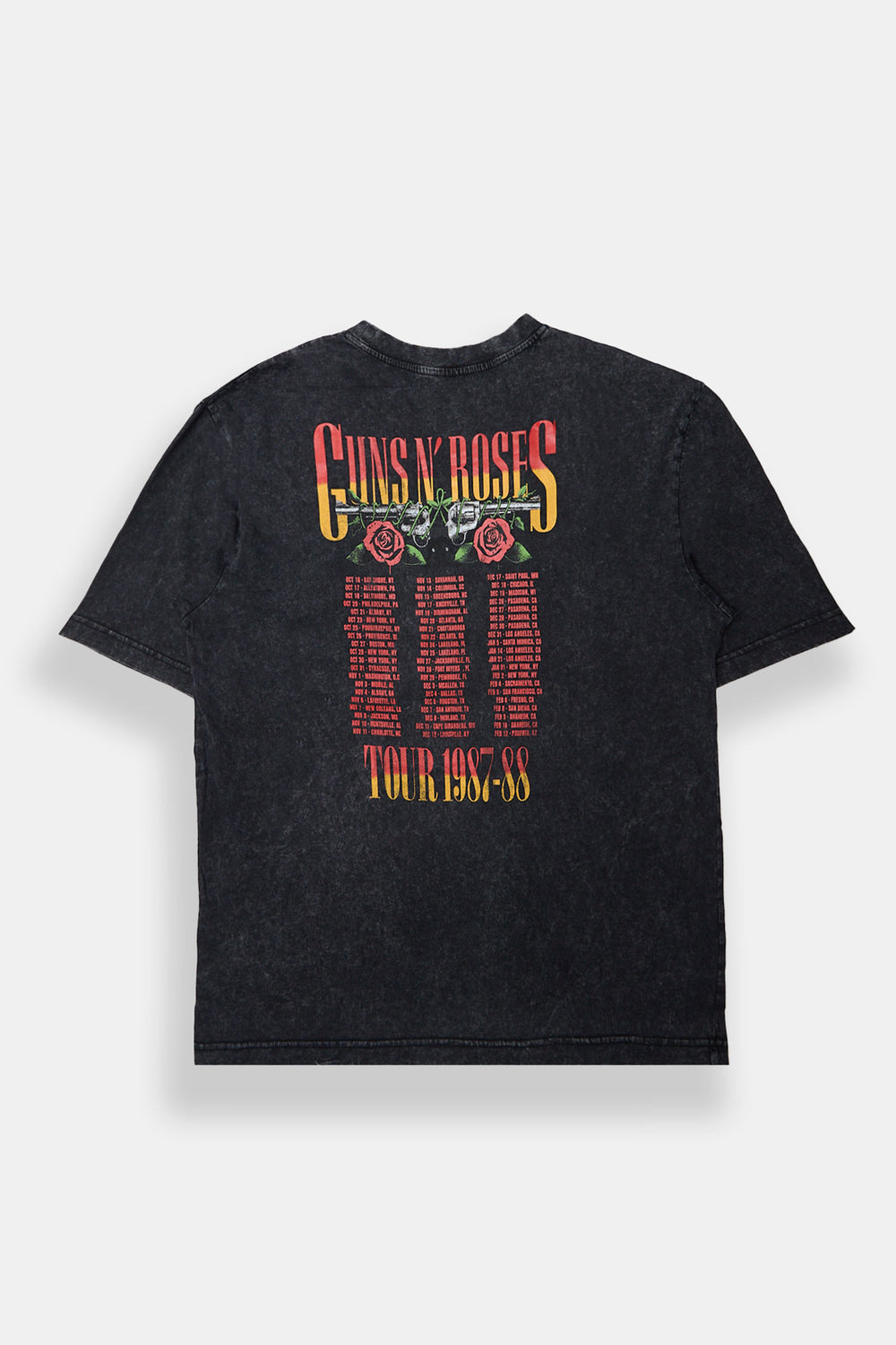 T-shirt surdimensionné délavé imprimé Guns N' Roses homme T-shirt surdimensionné délavé imprimé Guns N' Roses homme