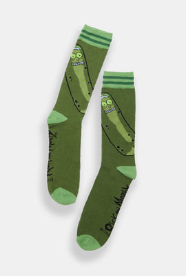 Chaussettes jacquard imprimées Rick et Morty cornichon