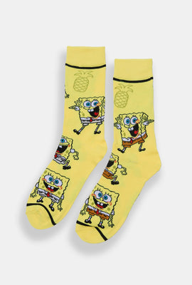 Mens SpongeBob SquarePants Jacquard Crew Socks