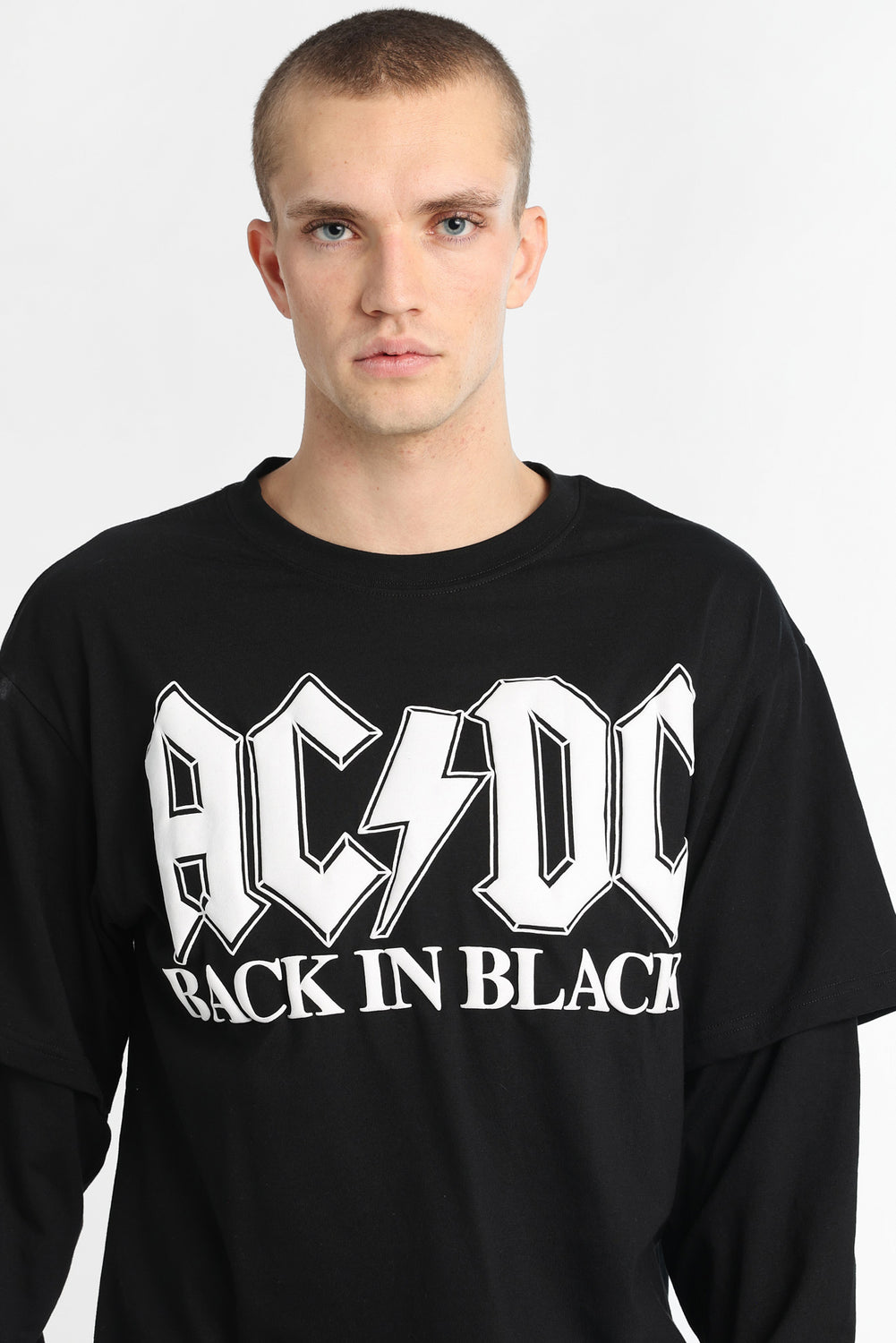 AC/DC Back In Black Long Sleeve 2-Fer Tee AC/DC Back In Black Long Sleeve 2-Fer Tee