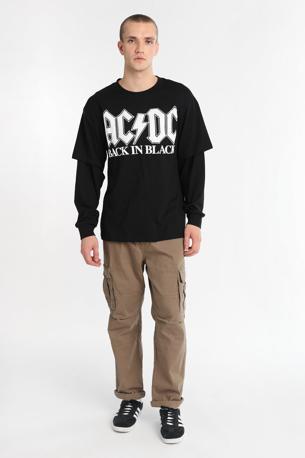 AC/DC Back In Black Long Sleeve 2-Fer Tee AC/DC Back In Black Long Sleeve 2-Fer Tee