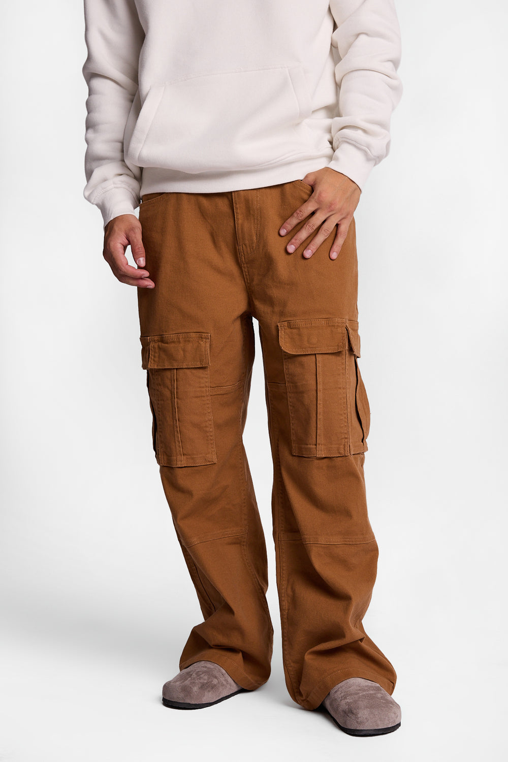 Pantalon super-ample utiltaire à poches cargo en coutil AERO Pantalon super-ample utiltaire à poches cargo en coutil AERO