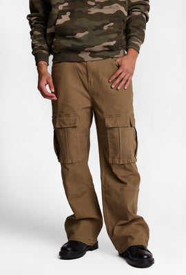 Pantalon super-ample utiltaire à poches cargo en coutil AERO