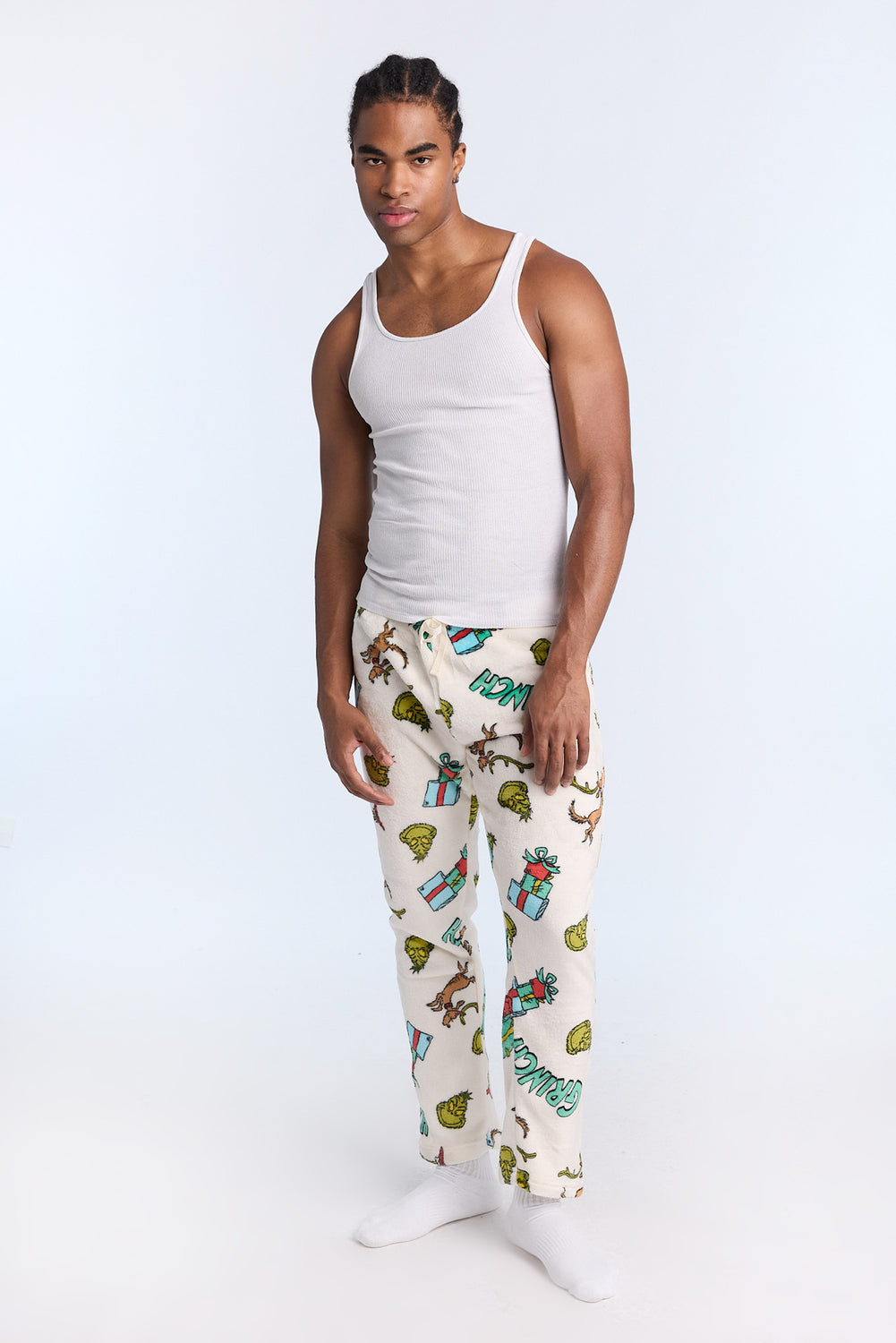Mens The Grinch Graphic Plush Pajama Pant Mens The Grinch Graphic Plush Pajama Pant