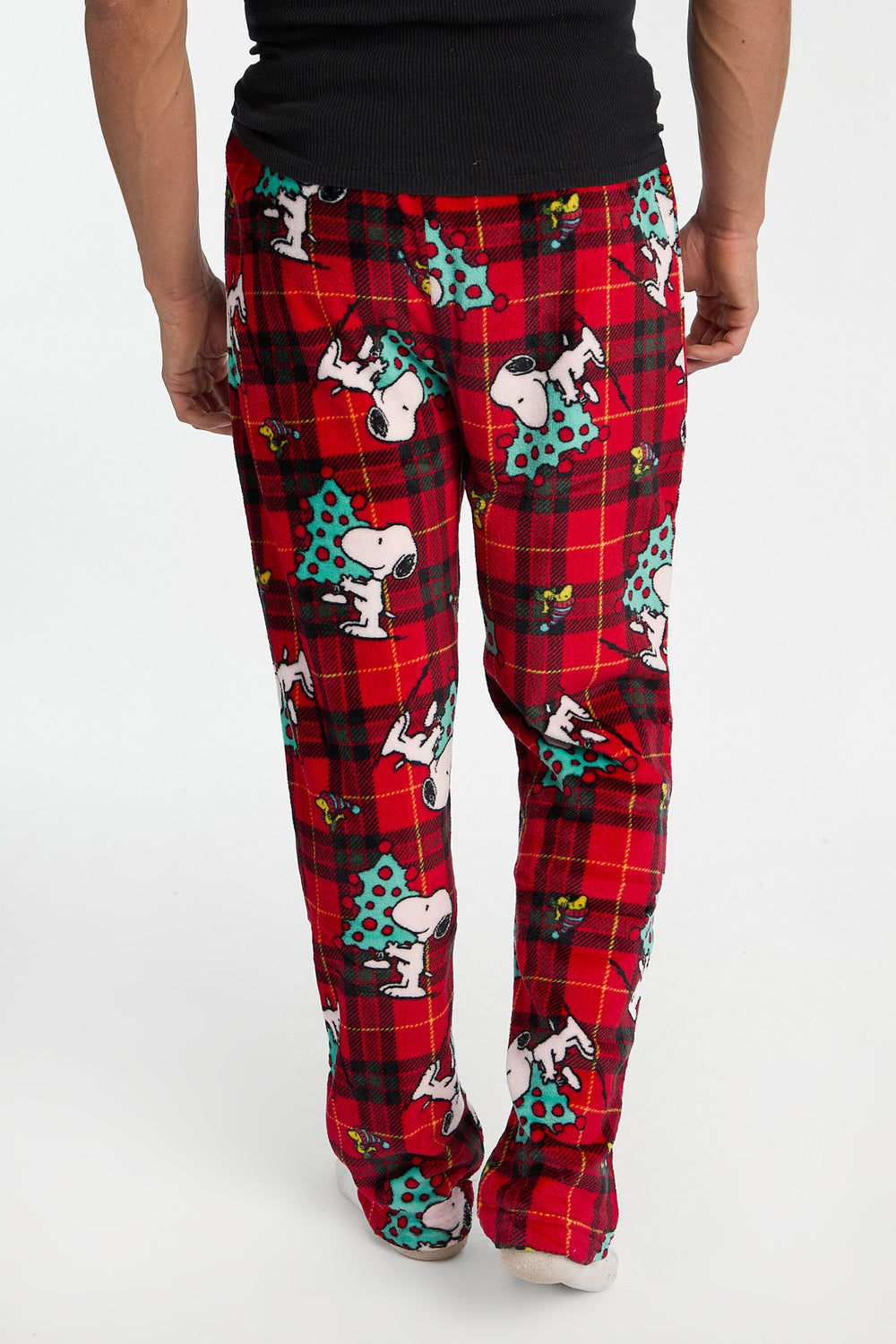 Pantalon de pyjama en peluche à carreaux Peanuts Snoopy homme Pantalon de pyjama en peluche à carreaux Peanuts Snoopy homme