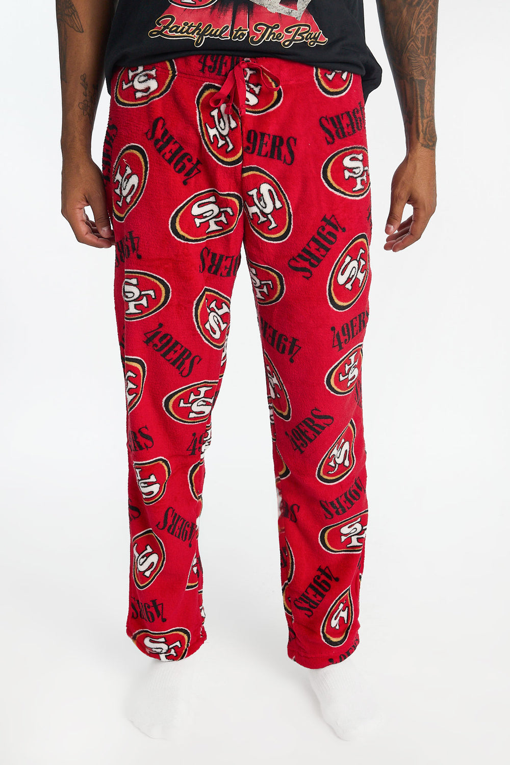 Mens San Francisco 49ers 2-Piece Graphic Tee & Pajama Pant Set Mens San Francisco 49ers 2-Piece Graphic Tee & Pajama Pant Set