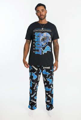 Mens Detroit Lions 2-Piece Graphic Tee & Pajama Pant Set