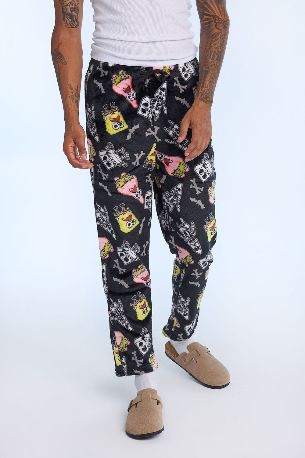 Pantalon de pyjama en peluche SpongeBob et Patrick Skeleton homme Pantalon de pyjama en peluche SpongeBob et Patrick Skeleton homme