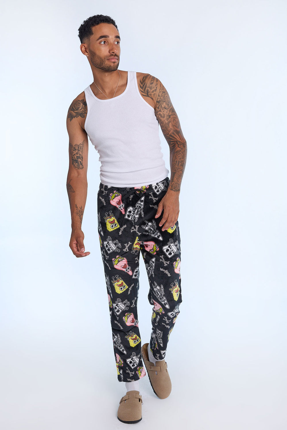Pantalon de pyjama en peluche SpongeBob et Patrick Skeleton homme Pantalon de pyjama en peluche SpongeBob et Patrick Skeleton homme