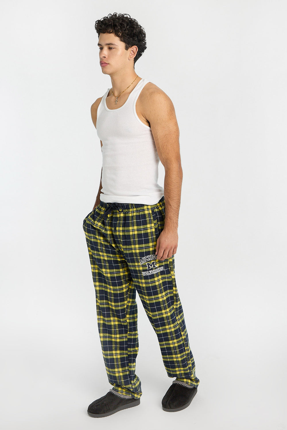 Mens Michigan Wolverines Varsity Plaid Pajama Pant Mens Michigan Wolverines Varsity Plaid Pajama Pant