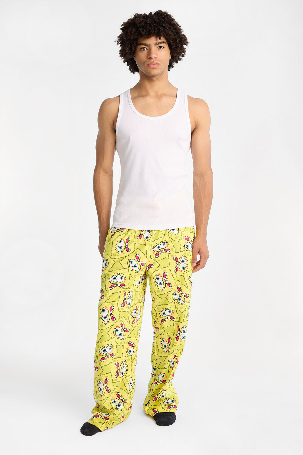 Pantalon pyjama en molleton soyeux imprimé Bob l'éponge Pantalon pyjama en molleton soyeux imprimé Bob l'éponge