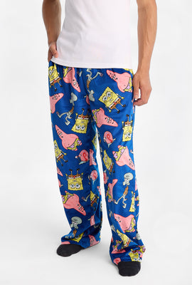 Pantalon pyjama en molleton soyeux imprimé Bob l'éponge et Patrick