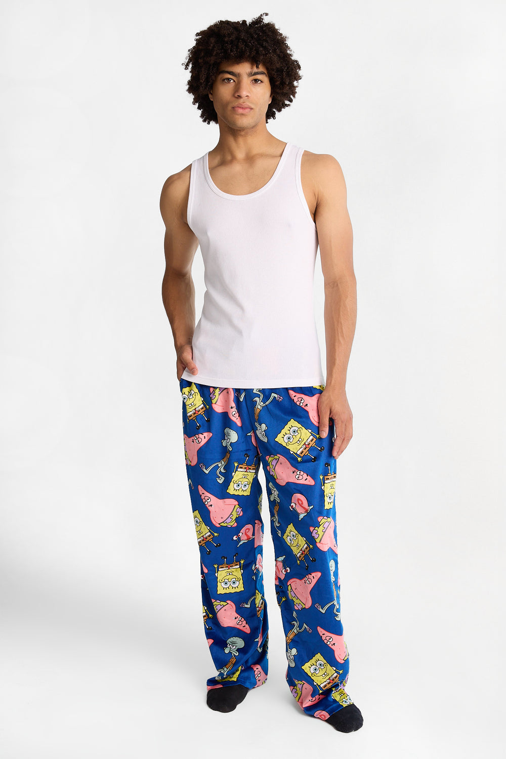 Pantalon pyjama en molleton soyeux imprimé Bob l'éponge et Patrick Pantalon pyjama en molleton soyeux imprimé Bob l'éponge et Patrick