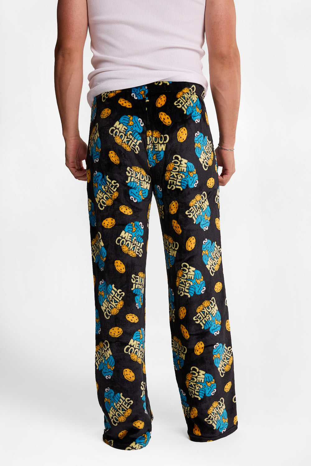 Pantalon pyjama pelucheux imprimé Cookie Monster Pantalon pyjama pelucheux imprimé Cookie Monster
