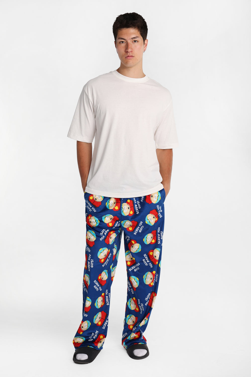 Pantalon pyjama en molleton soyeux imprimé South Park Cartman Screw You Guys Pantalon pyjama en molleton soyeux imprimé South Park Cartman Screw You Guys