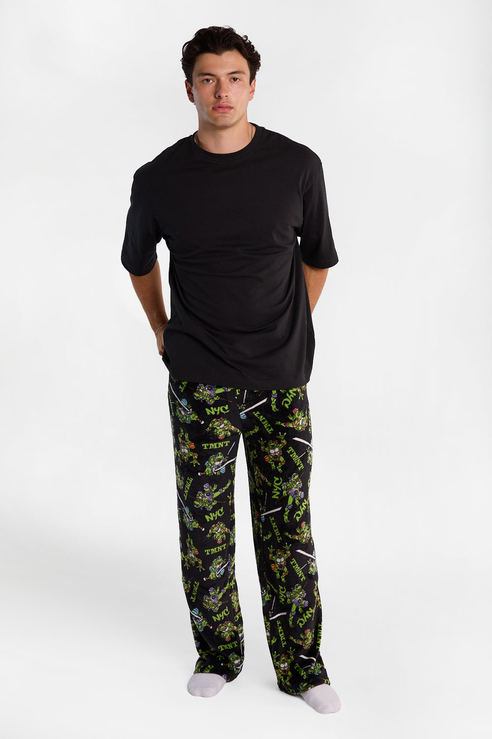 Pantalon pyjama pelucheux imprimé Les Tortues Ninja Pantalon pyjama pelucheux imprimé Les Tortues Ninja