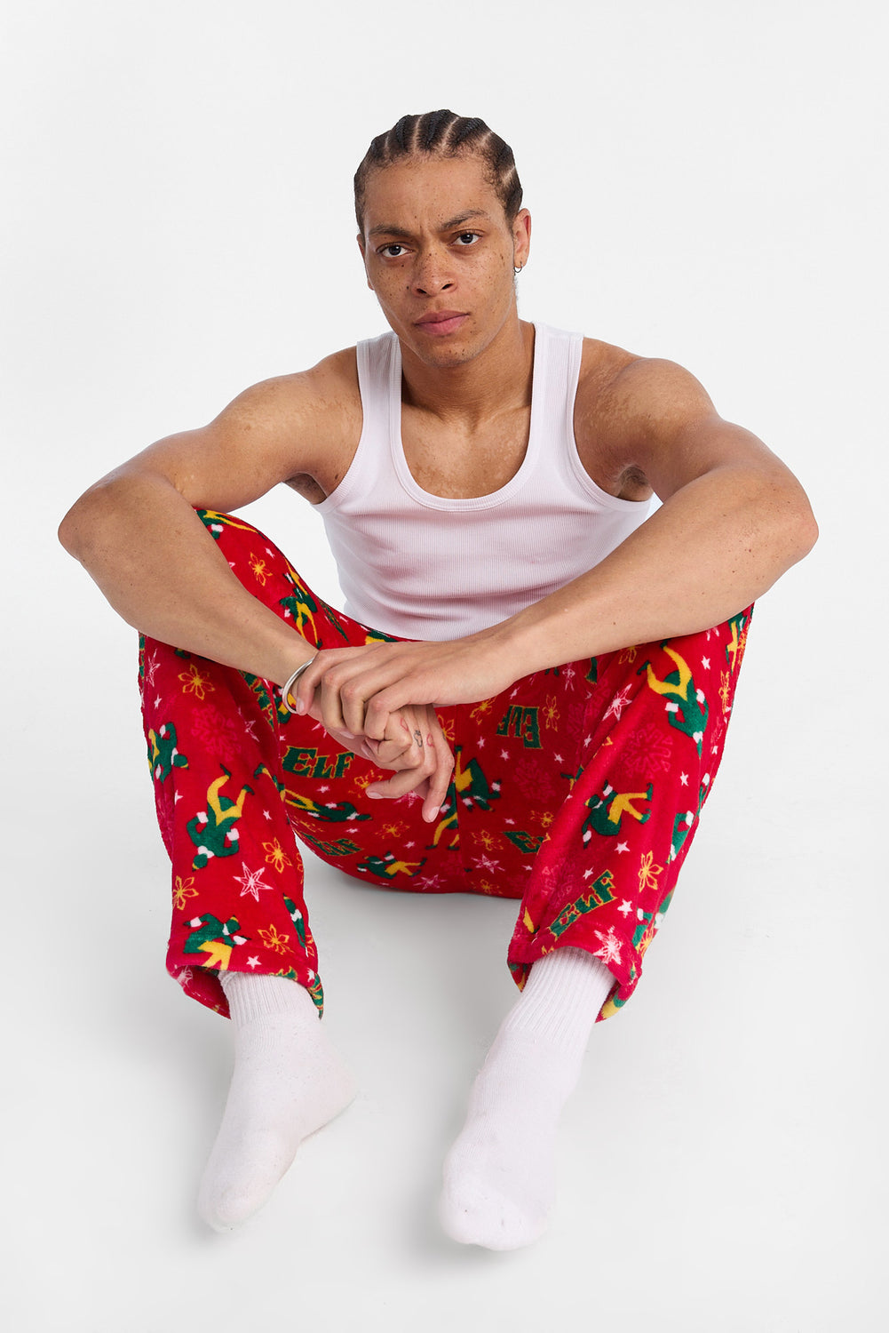Pantalon de pyjama en peluche rouge Elf homme Pantalon de pyjama en peluche rouge Elf homme