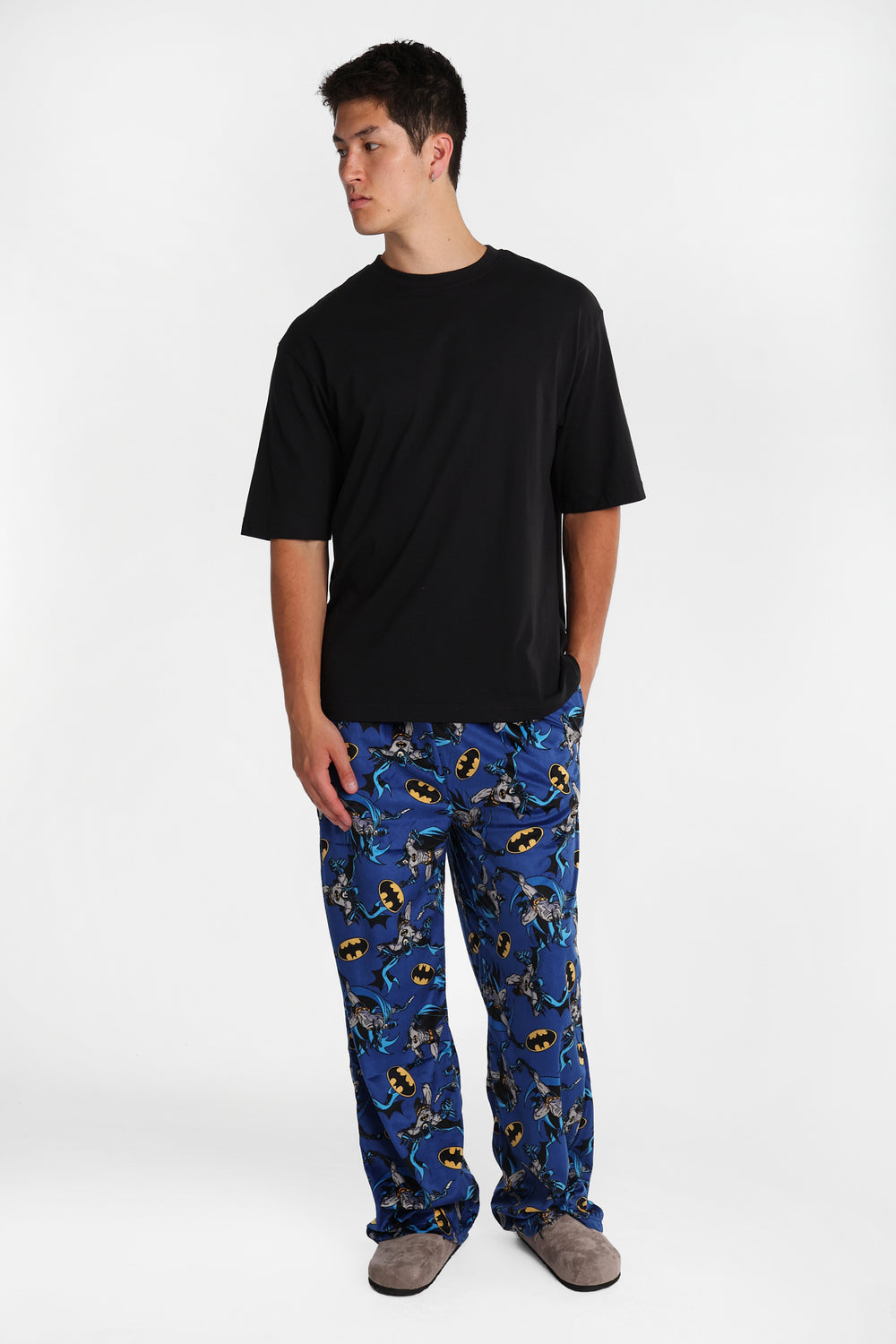 Pantalon pyjama en molleton soyeux imprimé Batman Pantalon pyjama en molleton soyeux imprimé Batman