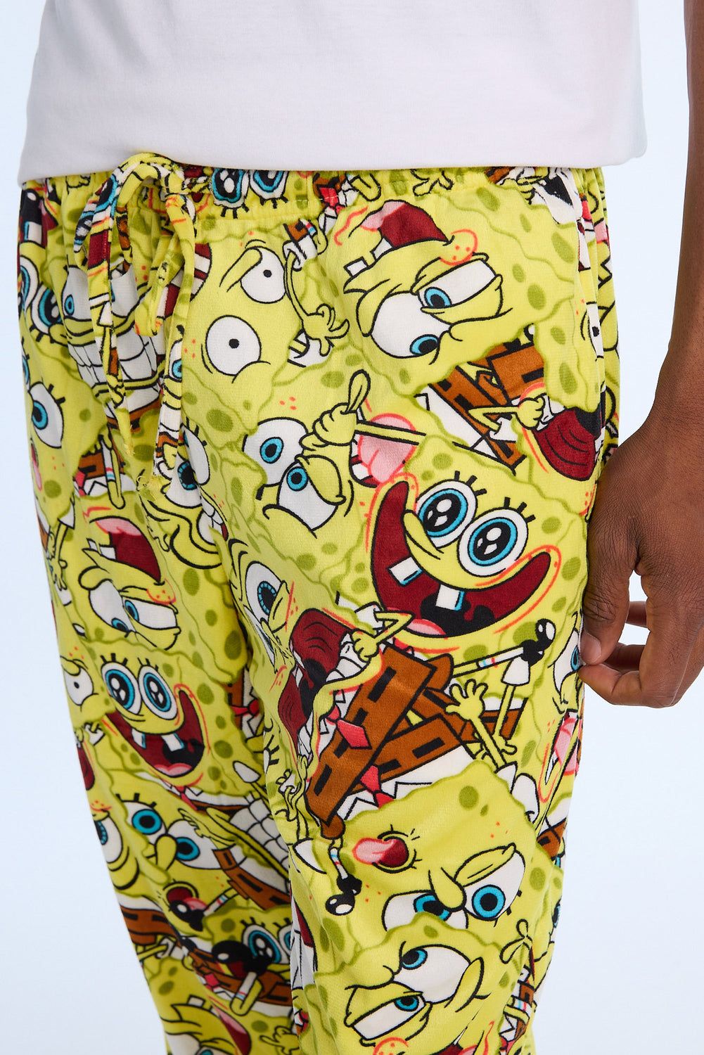 Mens SpongeBob Funny Faces Fleece Pajama Pant Mens SpongeBob Funny Faces Fleece Pajama Pant