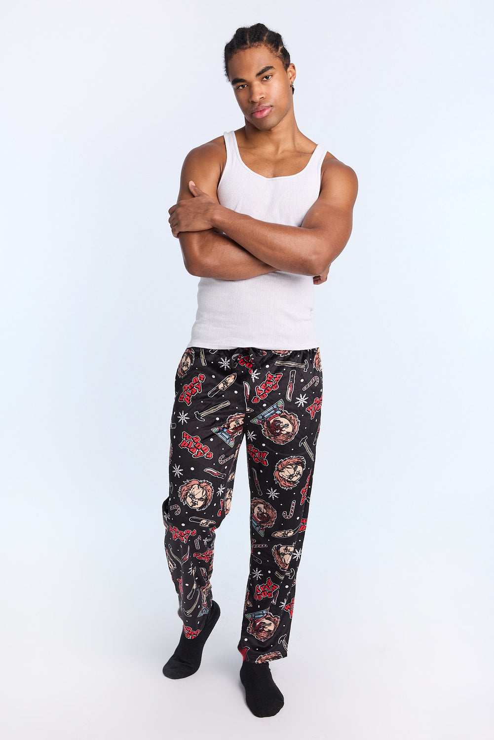 Pantalon de pyjama imprimé Noël Chucky homme Pantalon de pyjama imprimé Noël Chucky homme