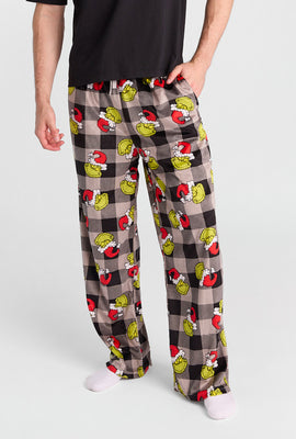 Pantalon de pyjama à carreaux imprimé Le Grinch