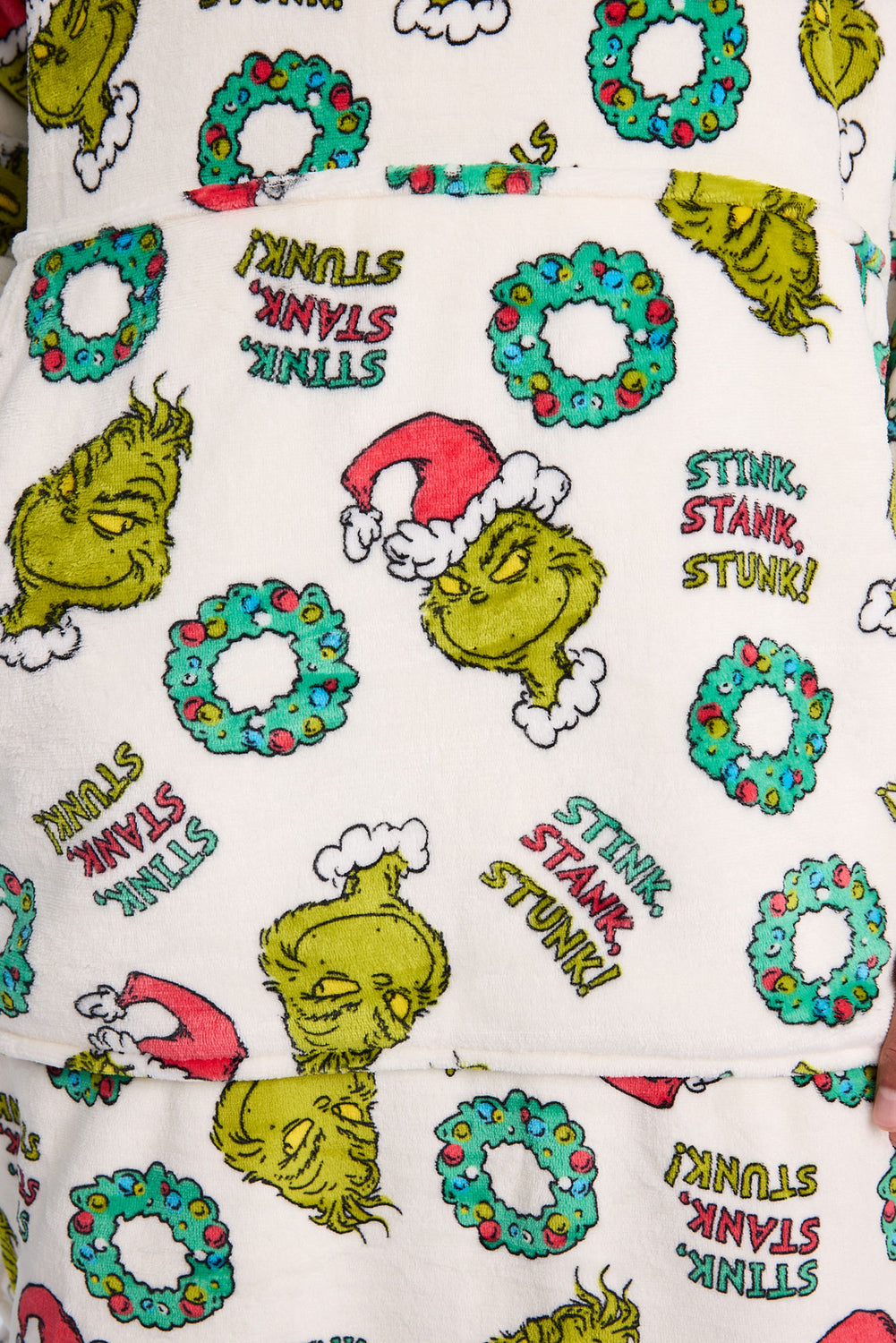 Haut à capuchon couverture surdimensionné imprimé Stink, Stank Stunk! The Grinch Haut à capuchon couverture surdimensionné imprimé Stink, Stank Stunk! The Grinch