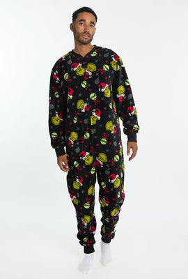 Combinaison pyjama en peluche boules de Noël The Grinch homme