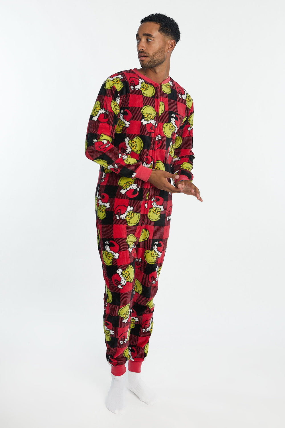 Combinaison pyjama à carreaux The Grinch homme Combinaison pyjama à carreaux The Grinch homme
