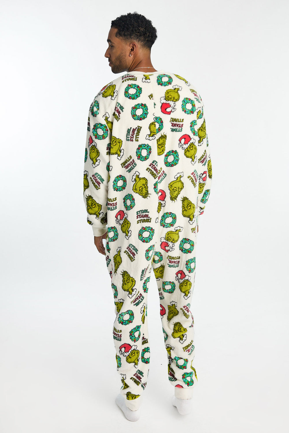 Mens The Grinch Stink, Stank Stunk Plush Onesie Mens The Grinch Stink, Stank Stunk Plush Onesie