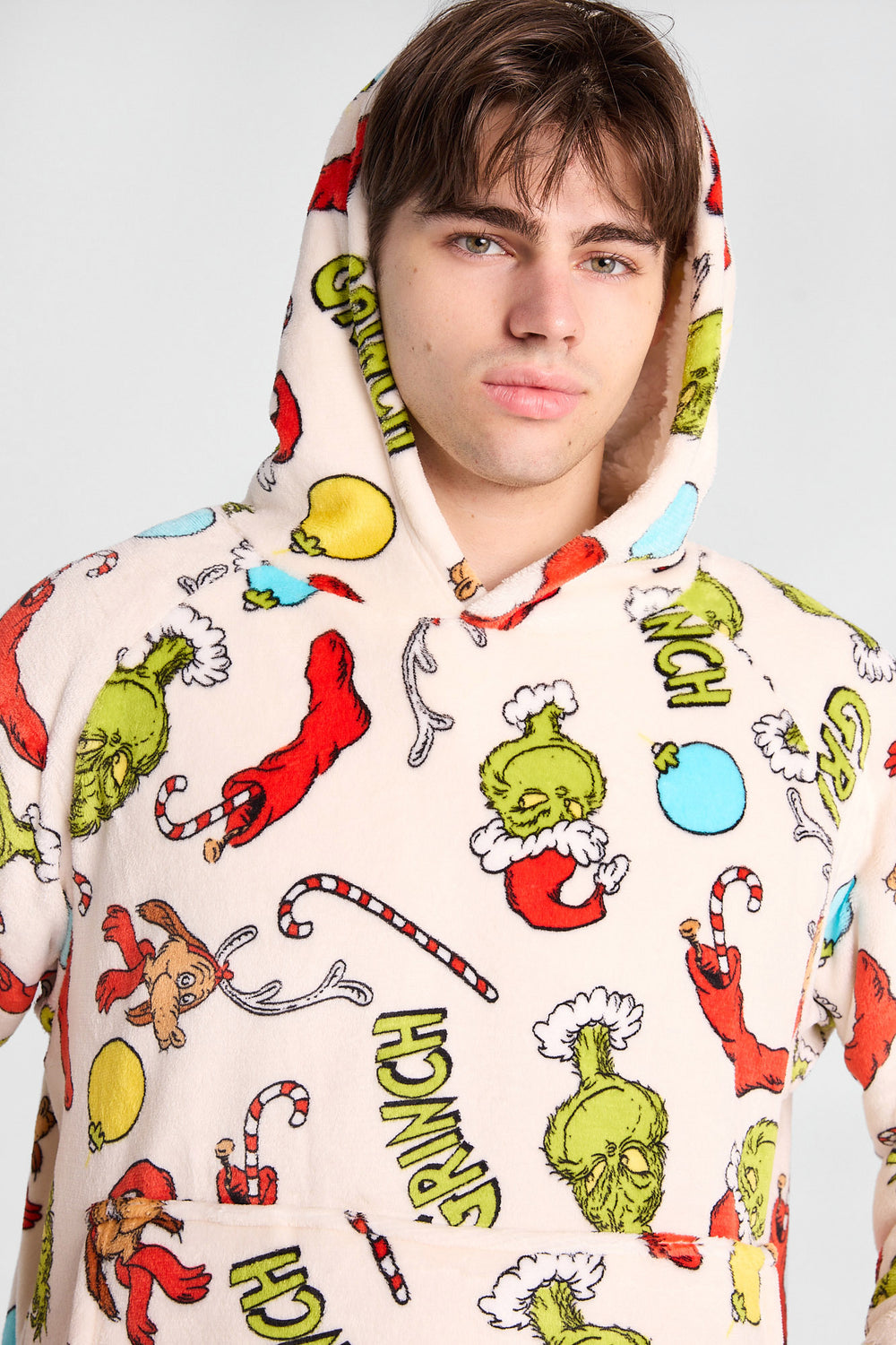 Haut à capuchon couverture imprimé Le Grinch Haut à capuchon couverture imprimé Le Grinch