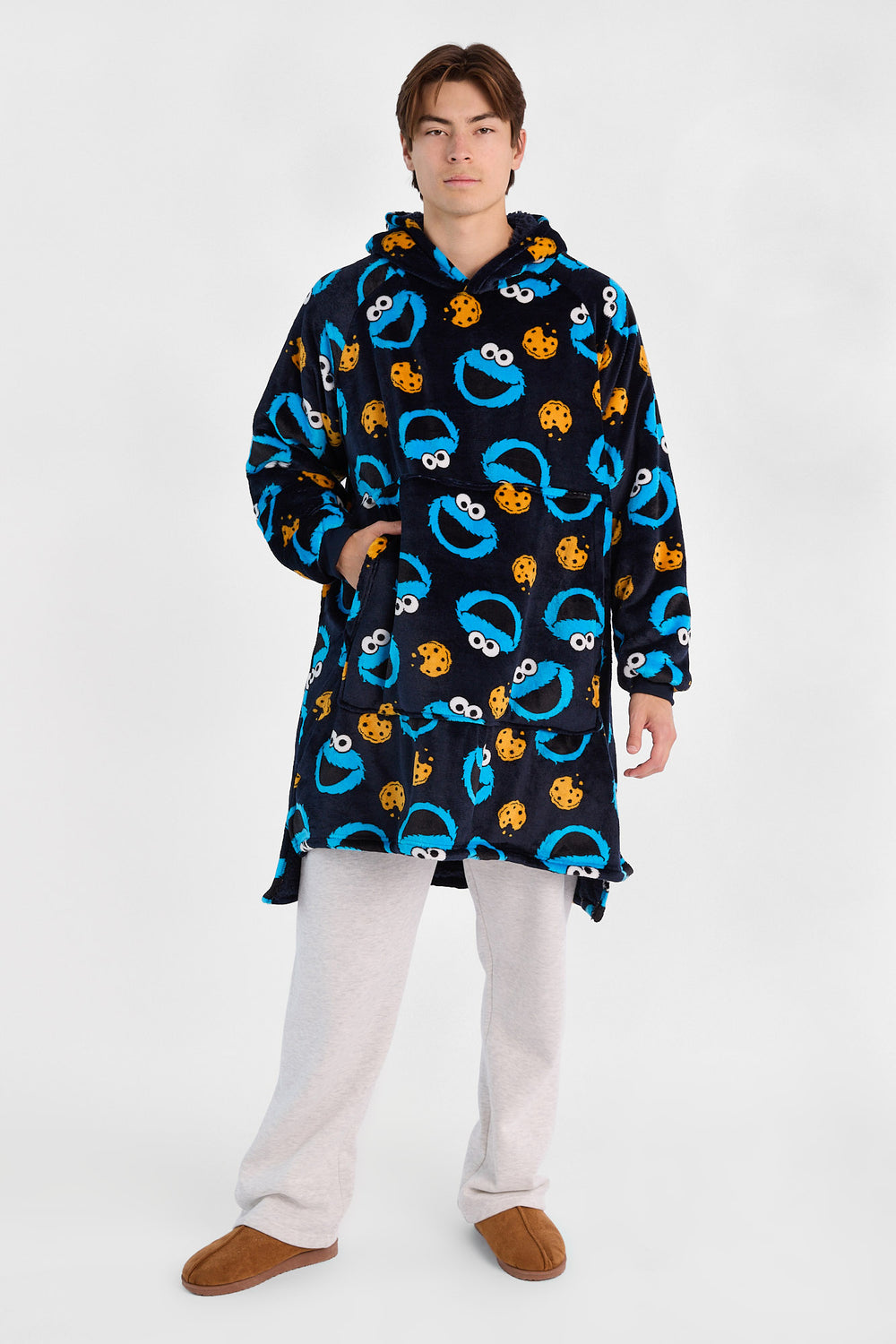 Haut à capuchon couverture imprimé Cookie Monster Haut à capuchon couverture imprimé Cookie Monster