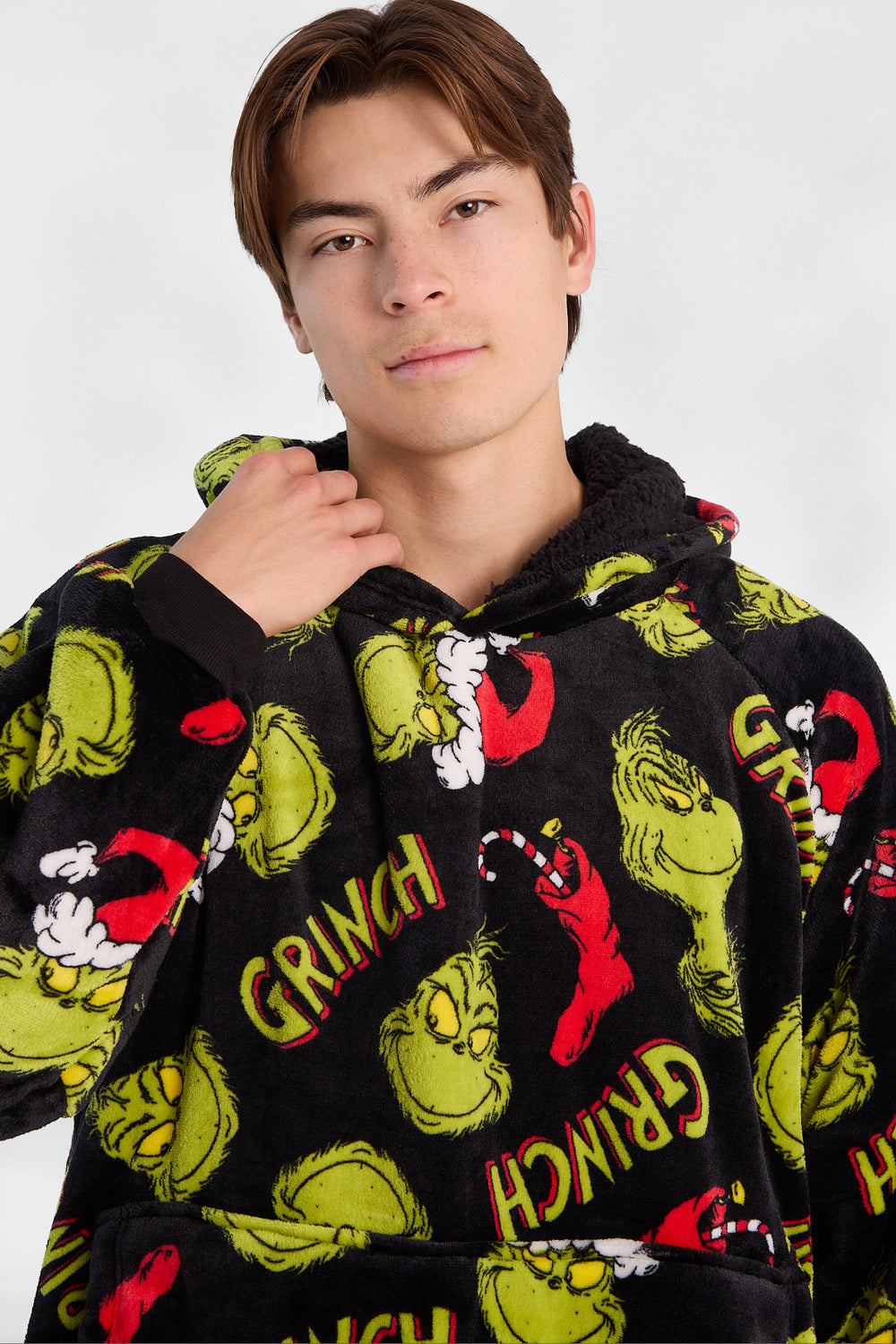 Haut à capuchon couverture imprimé Le Grinch Haut à capuchon couverture imprimé Le Grinch